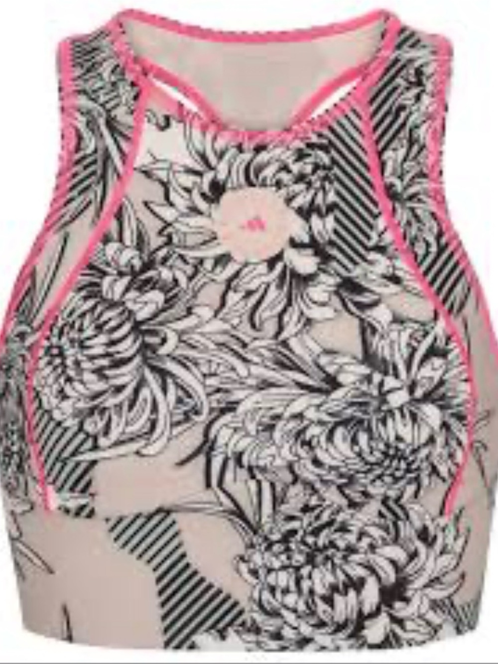 NWT adidas Stella McCartney Floral Racerback Sports Bra Crop Top S - Picture 2 of 8